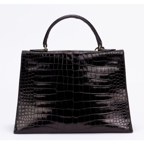 Hermès Black Crocodile Vintage Kelly Bag - Vintage Lux