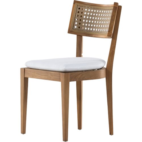 Liam Cane Outdoor Dining Chair, Natural Teak/White~P111118091