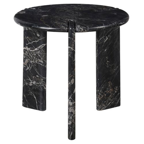Rivenna End Table, Black Portoro Marble