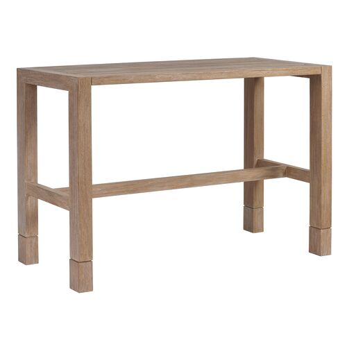 Stillwater Cove Outdoor Teak High/Low Adjustable Bistro Table, Natural Stillwater Cove Outdoor Teak High/Low Adjustable Bistro Table, Natural