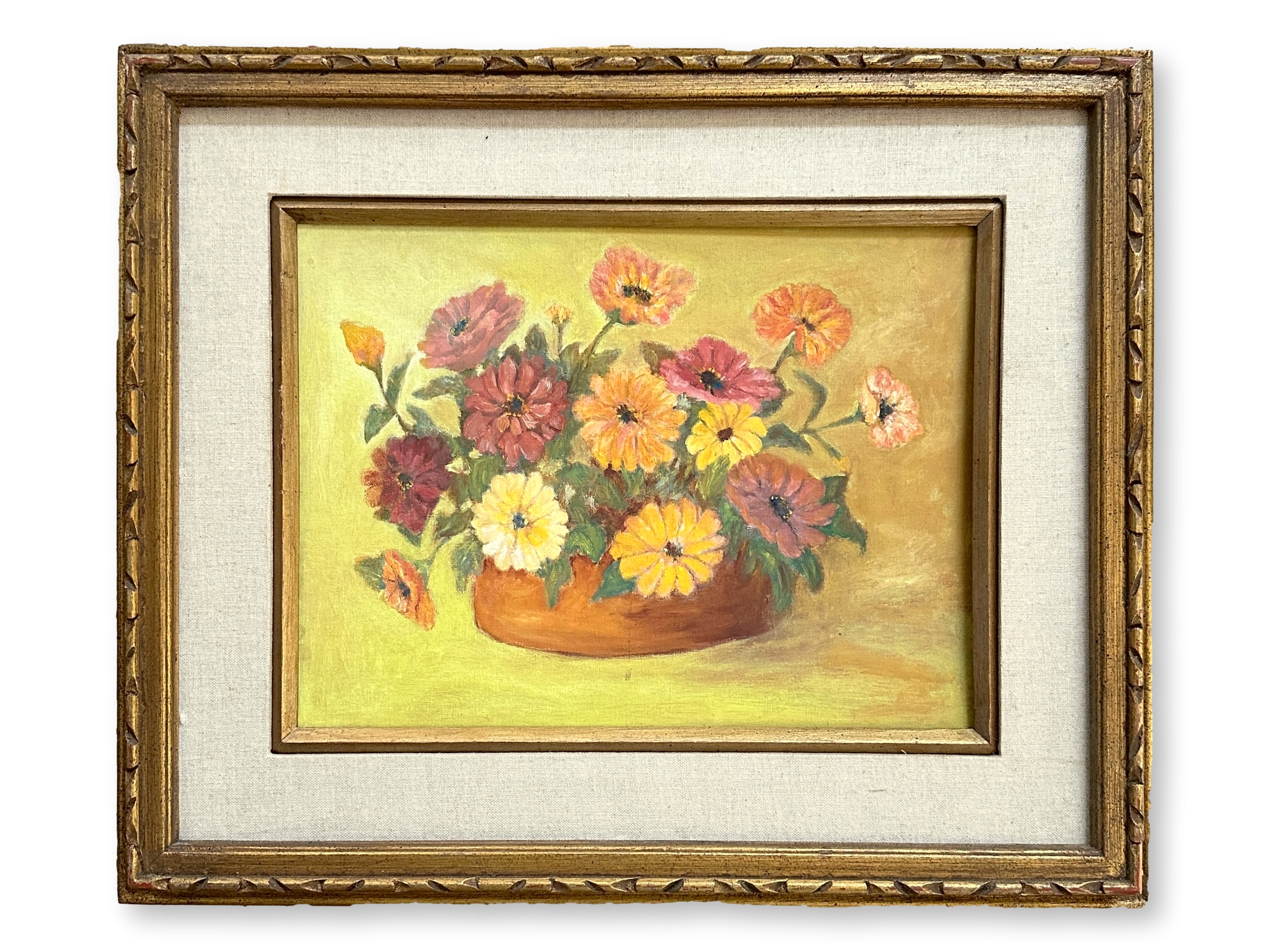 Midcentury Canvas Floral Still Life~P77719056