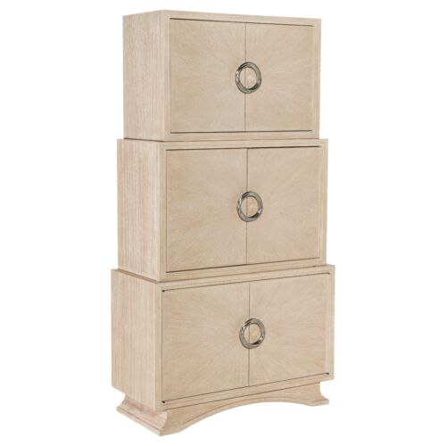 Nouveau Chic 3-Tier Bar Cabinet, Sandstone