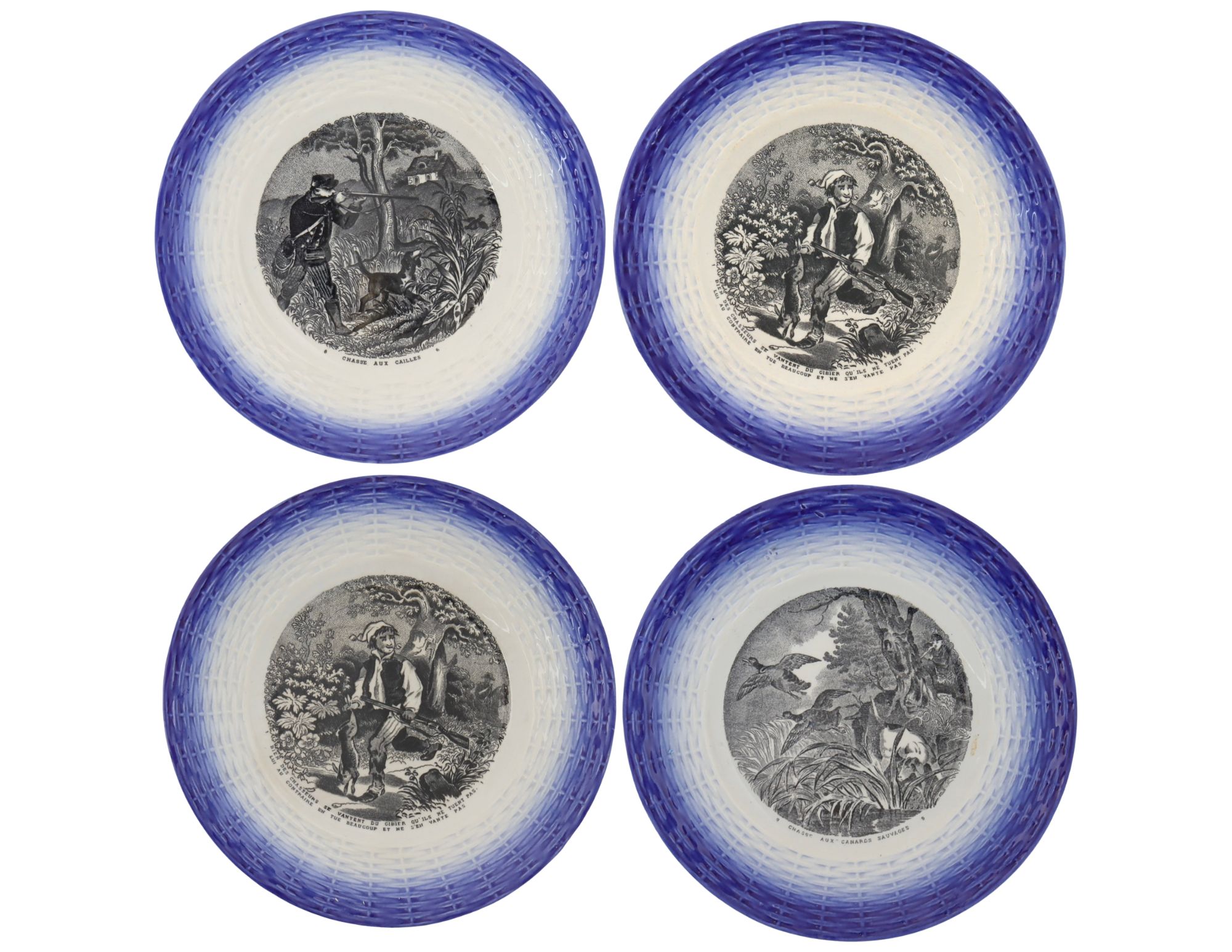 Sarreguemines French Hunt Scene Plates~P77704766