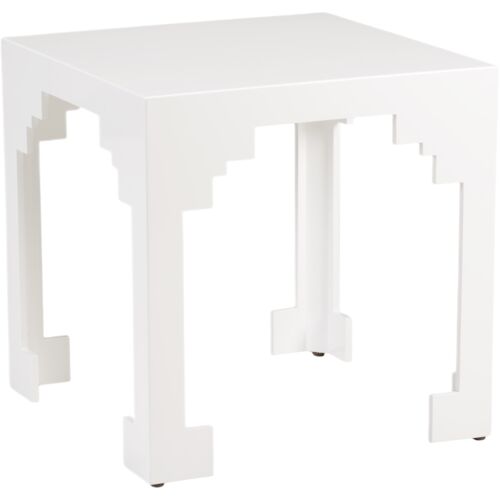 Cut Corner Side Table, White