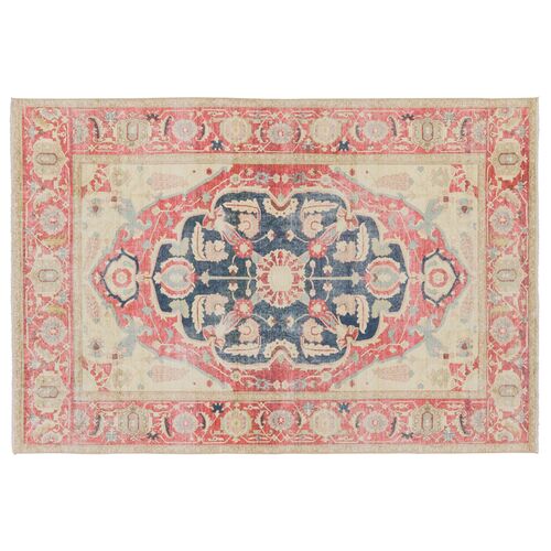 Kadi 10'X14' Medallion Rug, Red/Blue Kadi 10'X14' Medallion Rug, Red/Blue