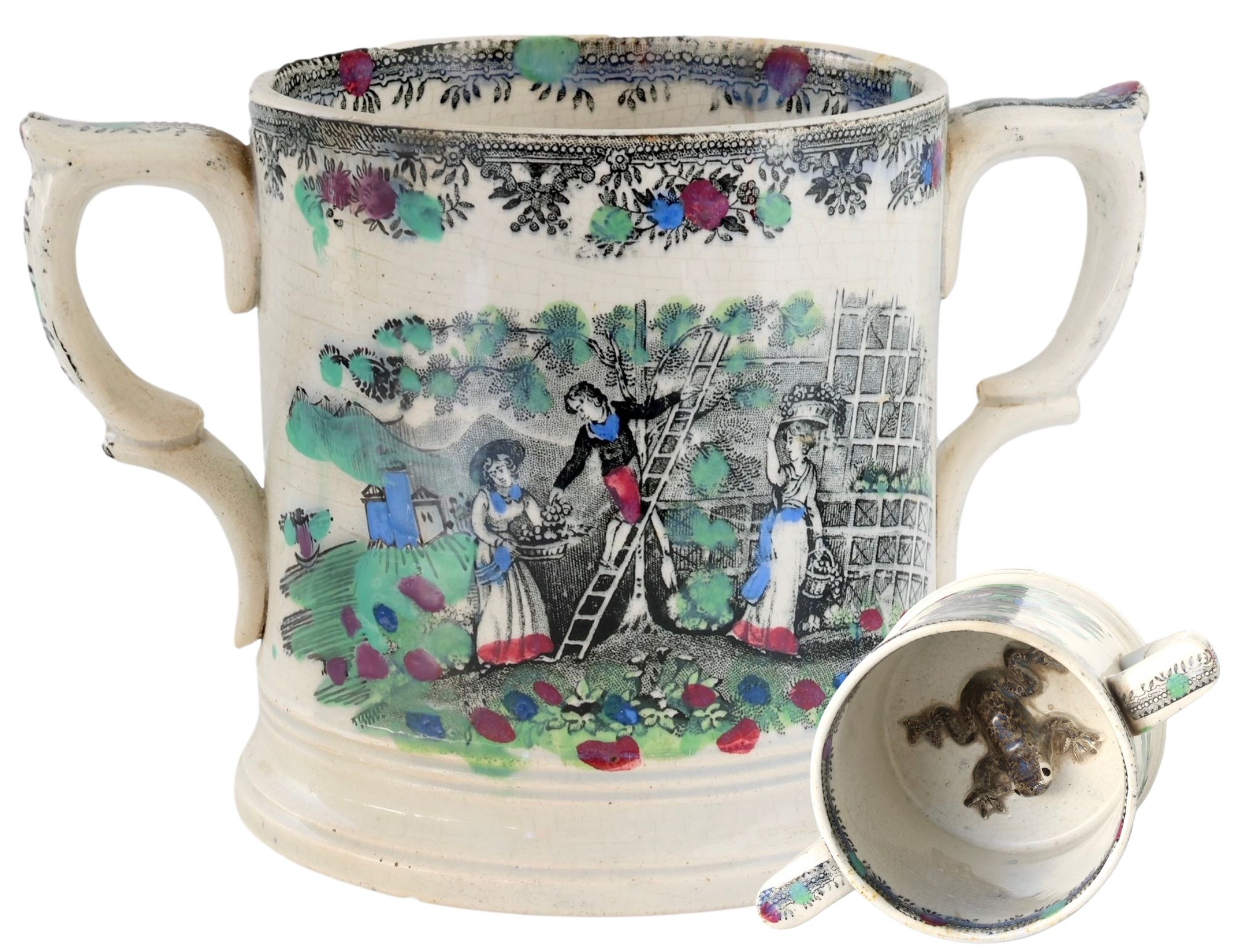 1850s Staffordshire Frog Mug~P77719021