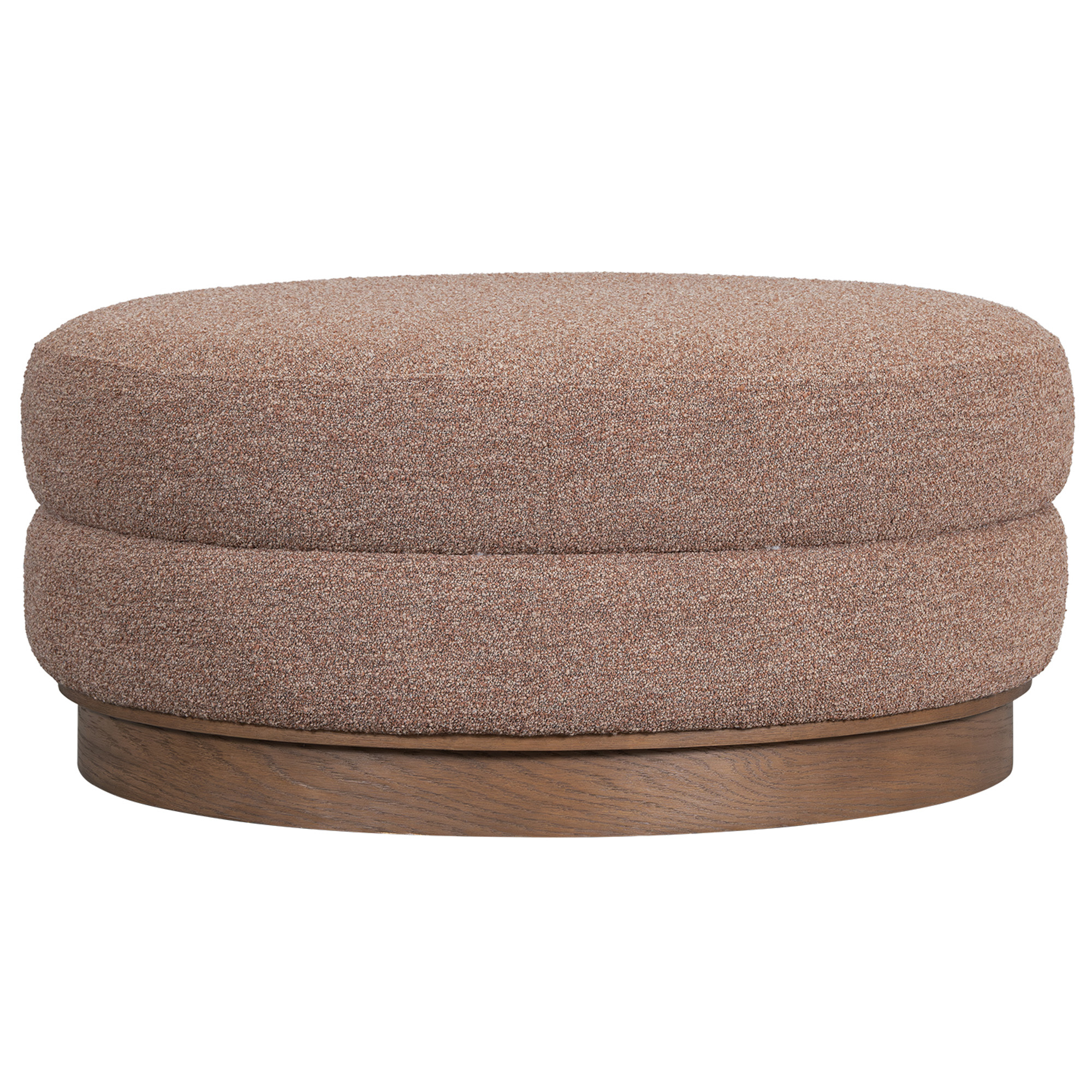 Kotor Round Bouclé Ottoman, Putty