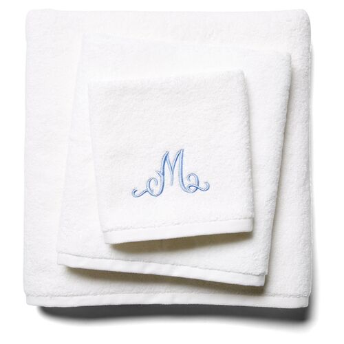 3-Pc Script Monogram Bath Set, White