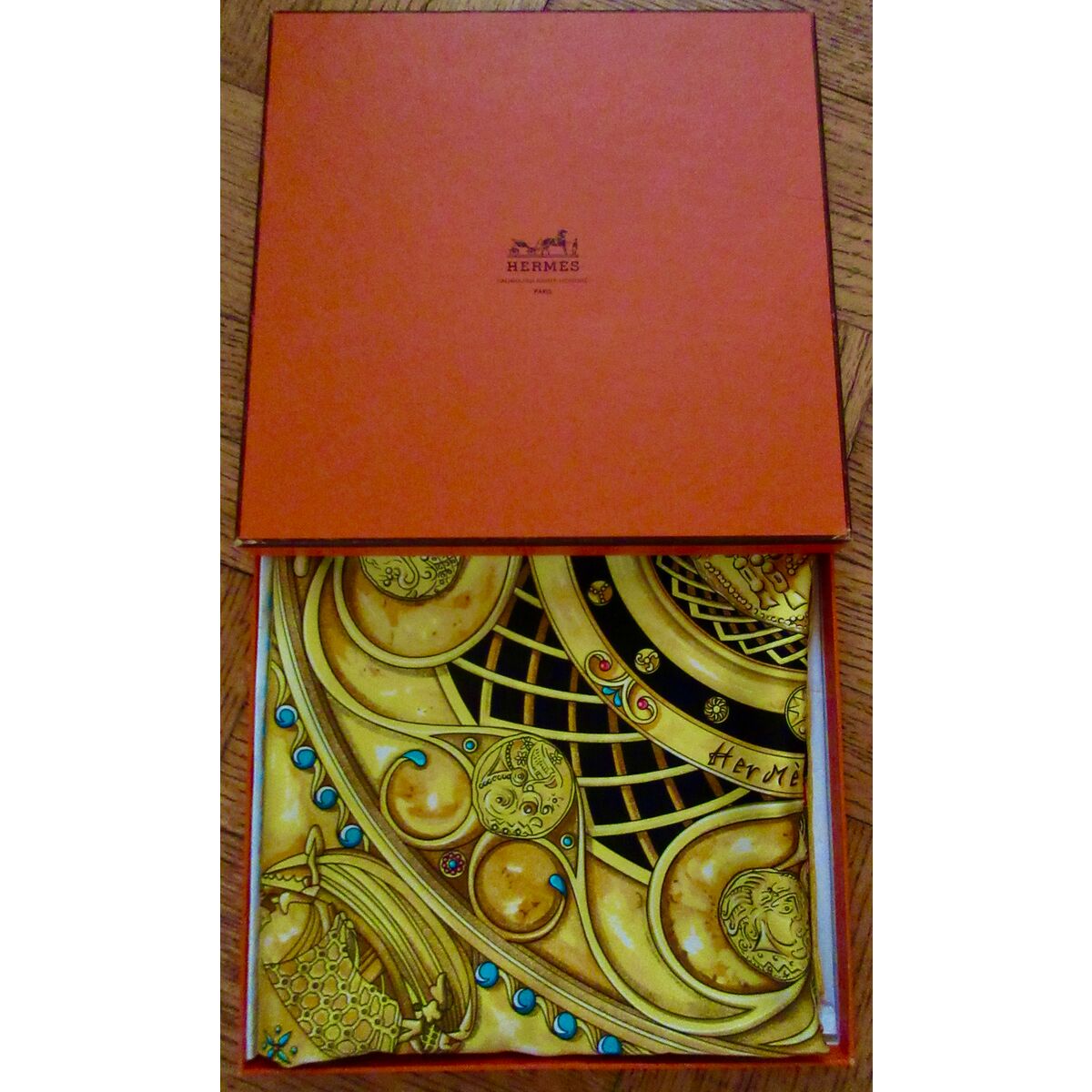 Hermes Monnaies Symboles Scarf New w/Box