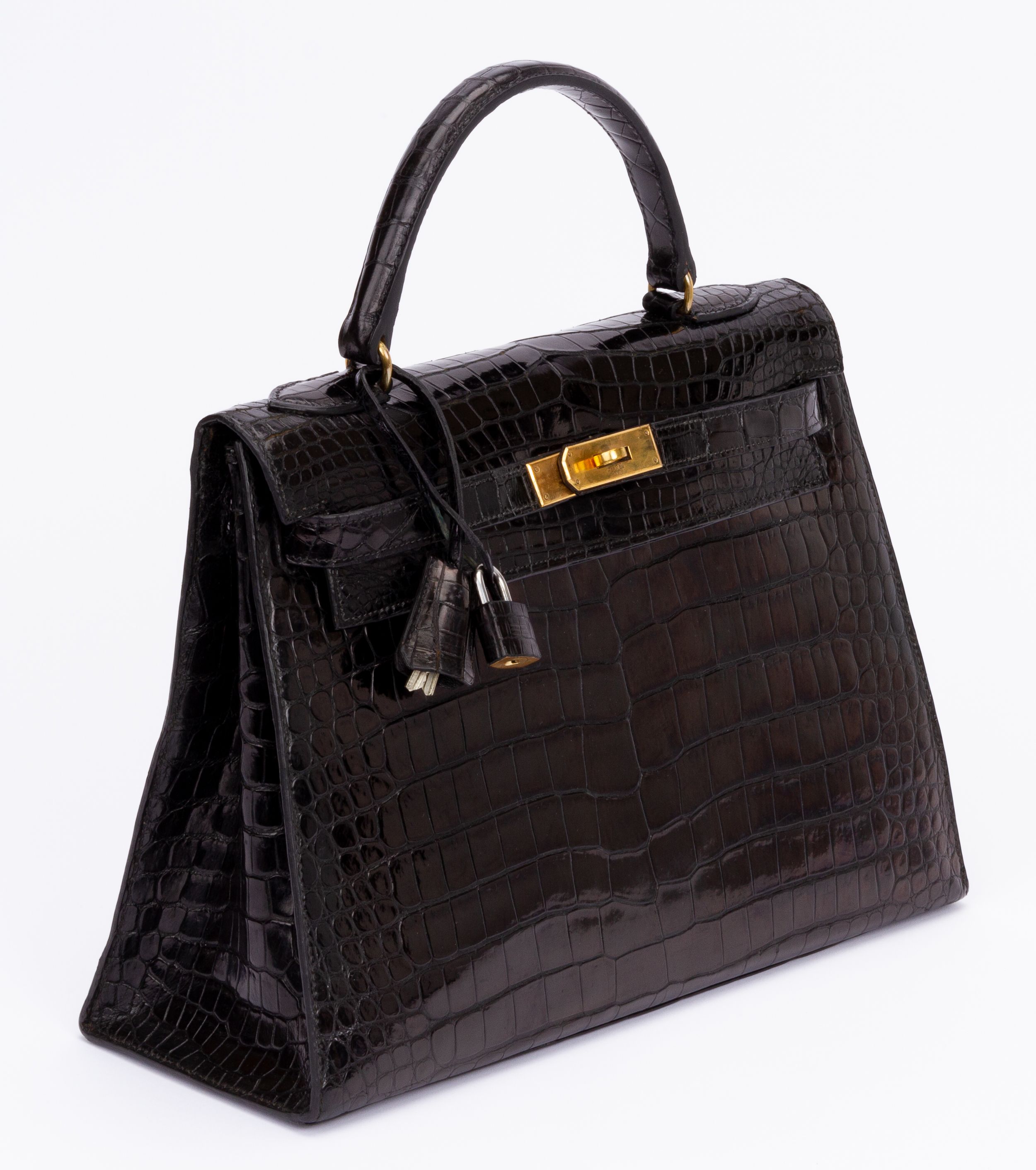Hermès Kelly 35 in rare crocodile for collectors Black Exotic leather  ref.371534 - Joli Closet