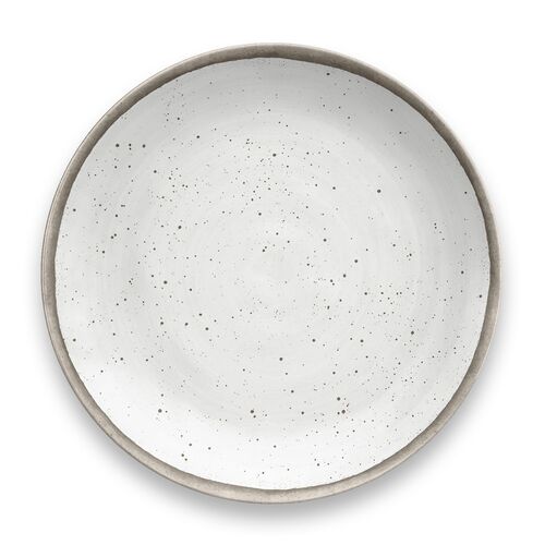 S/6 Retreat Pottery Bamboo Dinner Plate, White~P77615569