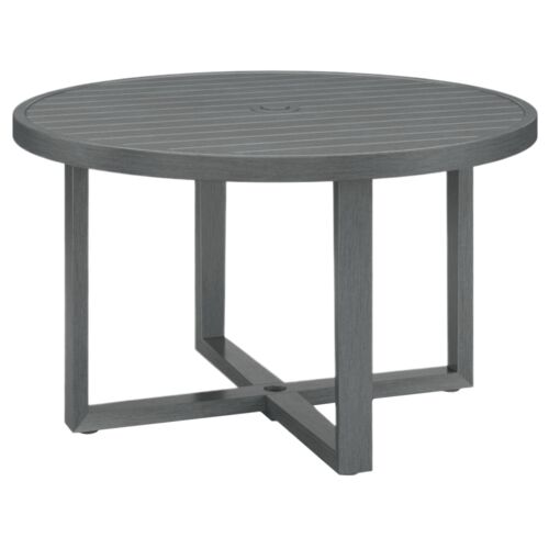 Laken Outdoor Aluminum Round Dining Table, Slate Laken Outdoor Aluminum Round Dining Table, Slate