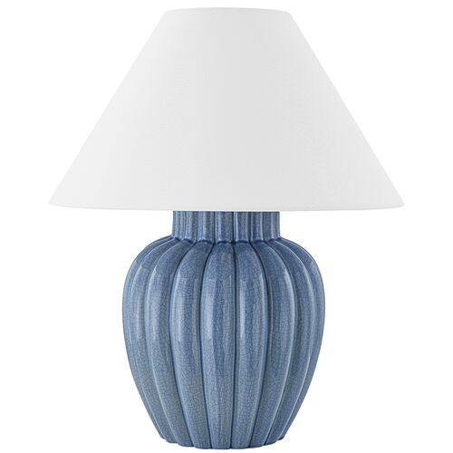 Clarendon Table Lamp, Blue Crackle
