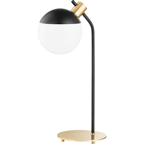 Sorrel Globe Table Lamp, Aged Brass/Soft Black~P111126460