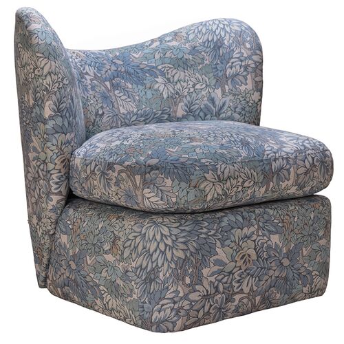 Valentina Curved Accent Chair, Muir Mineral Floral Valentina Curved Accent Chair, Muir Mineral Floral