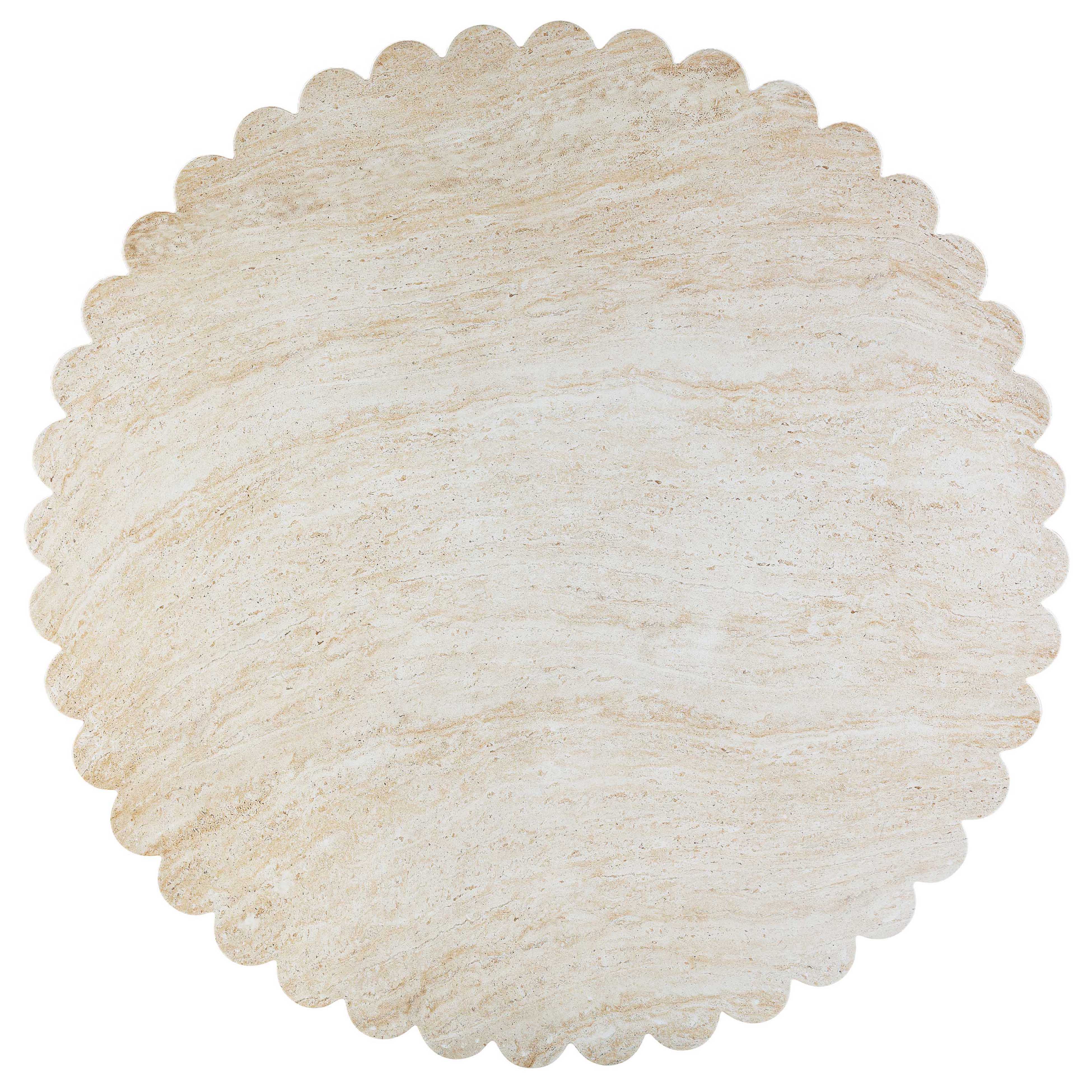 Maelis 54" Indoor/Outdoor Round Dining Table, Washed Travertine