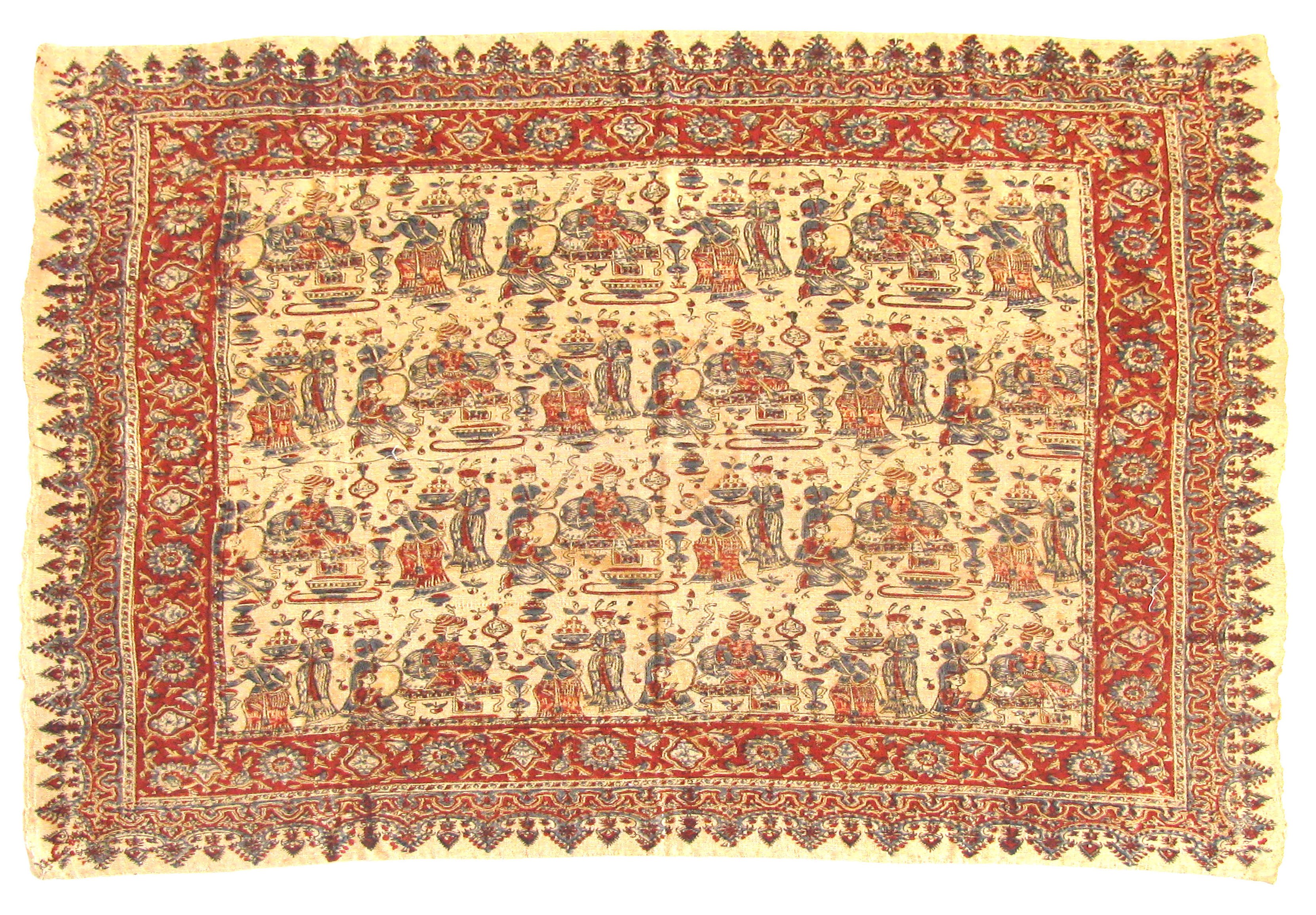 Qalamkari Persian Figural Textile~P77601104