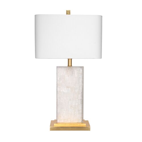 Caesar Table Lamp, White/Gold Leaf~P77638117
