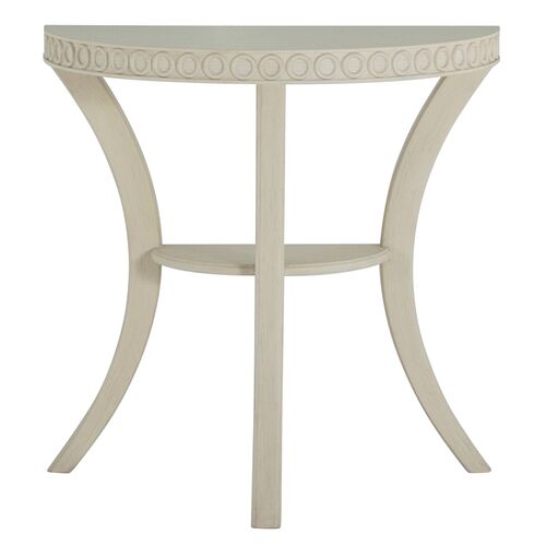 Linda Demilune Console Table, White