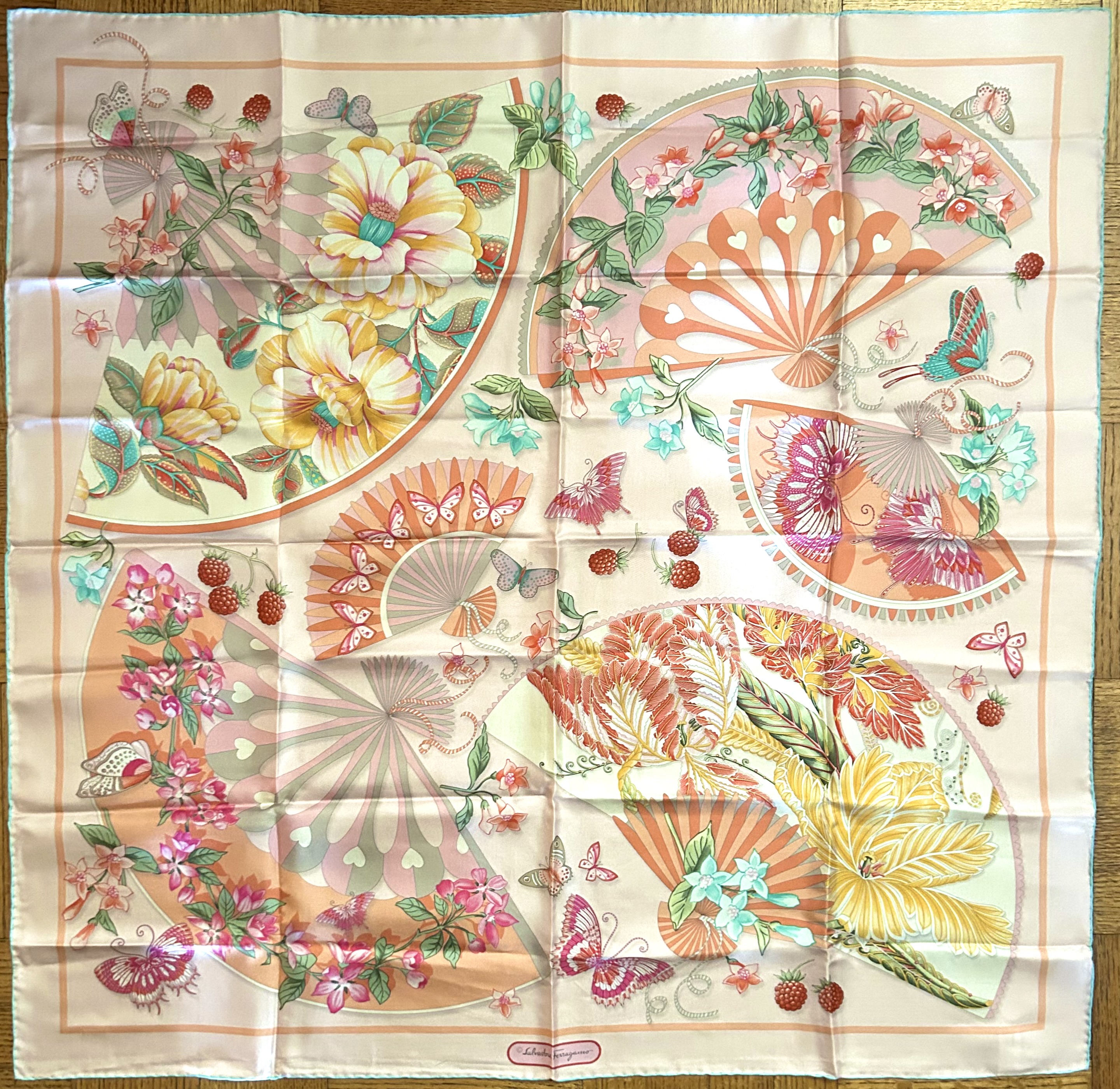Ferragamo Fans and Butterflies Scarf~P77720985