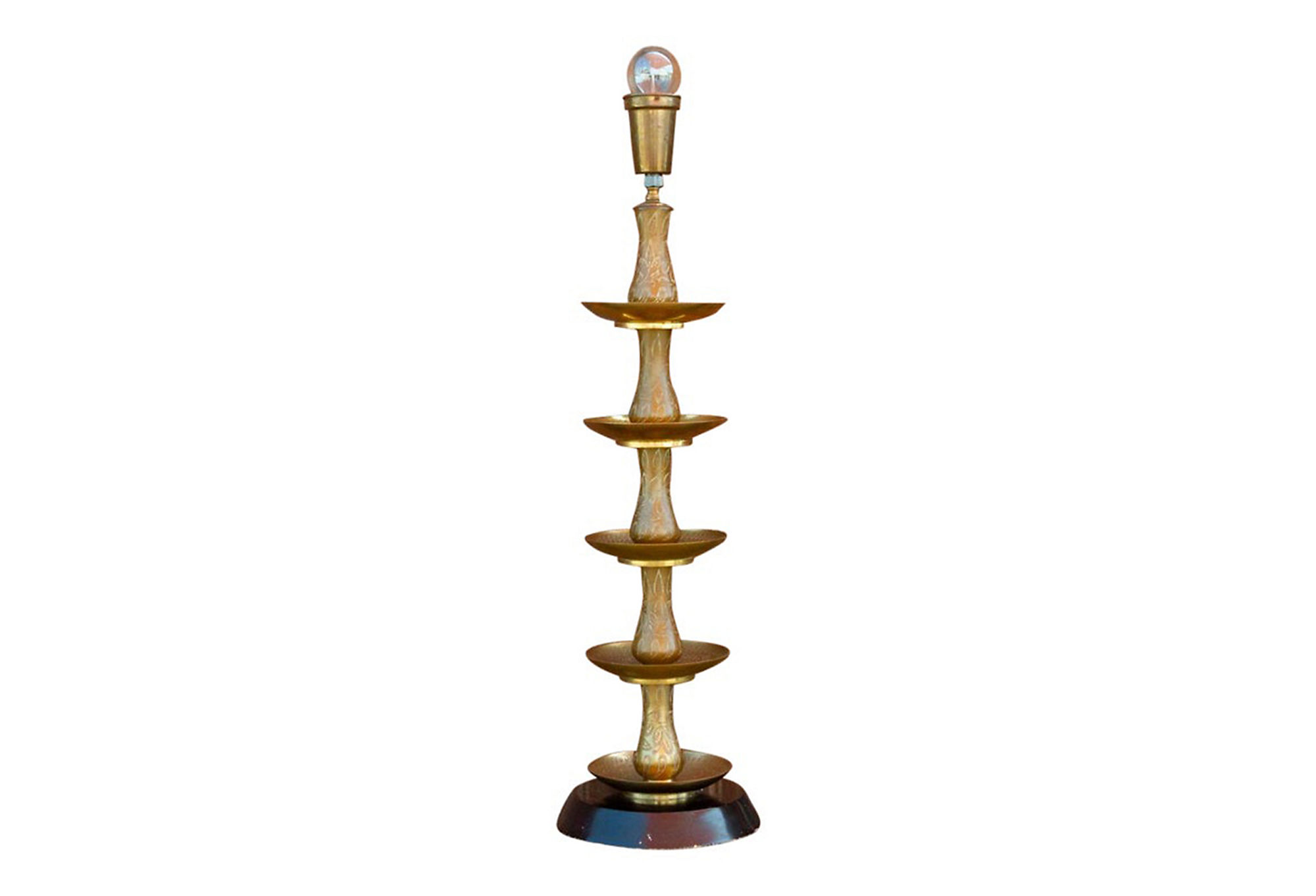 Royal Kashmiri Engraved Brass Lamp~P77594292