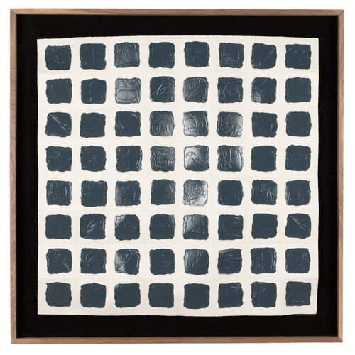 48" x 48" Examine MidnightPainting, Rustic Walnut Frame