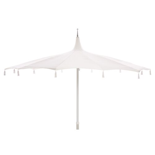 Rena Tassel Patio Umbrella, White~P77326392