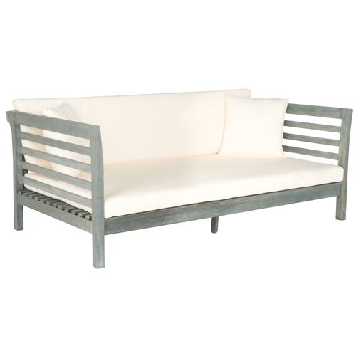 Sandy Outdoor Daybed, Gray/White~P76657481