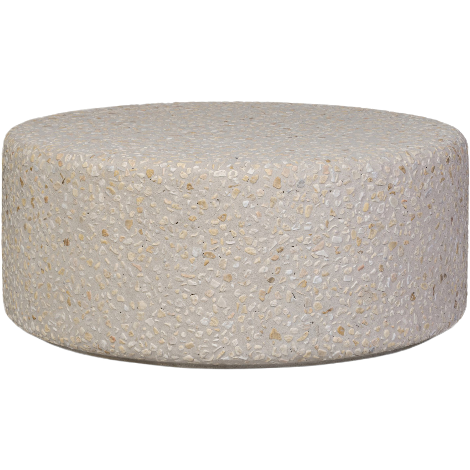 Kallie Outdoor Round Coffee Table, Pure Terrazzo
