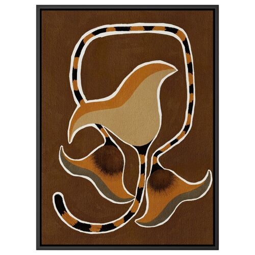 Delicate Bloom 4 Painting by Shatha Al Dafai, Black Maple Frame Delicate Bloom 4 Painting by Shatha Al Dafai, Black Maple Frame