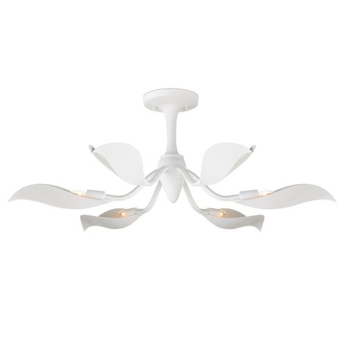 Snowflower Semi Flush Mount, Gesso White