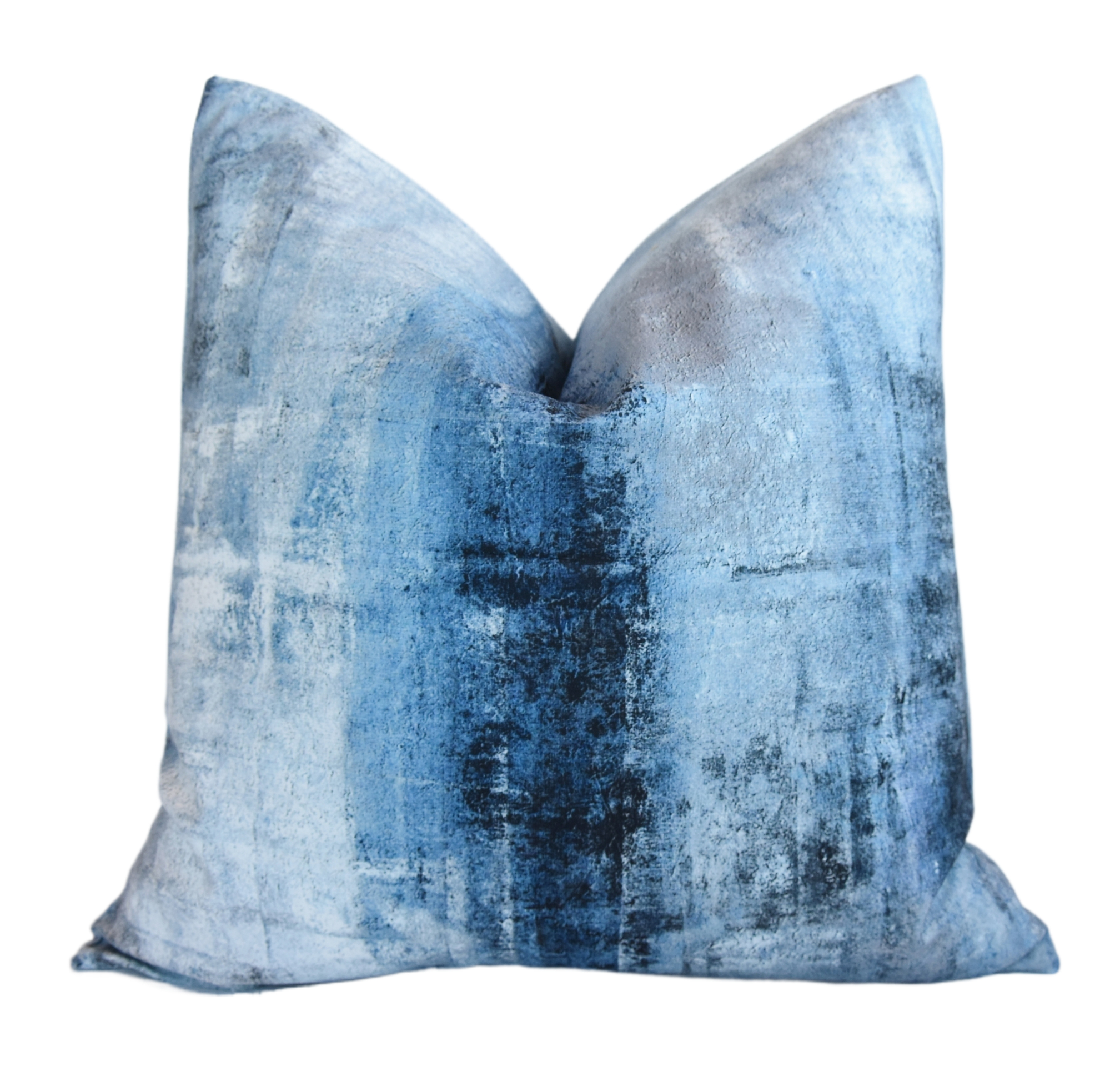 Blue & White Ombre Velvet Pillow~P77687583