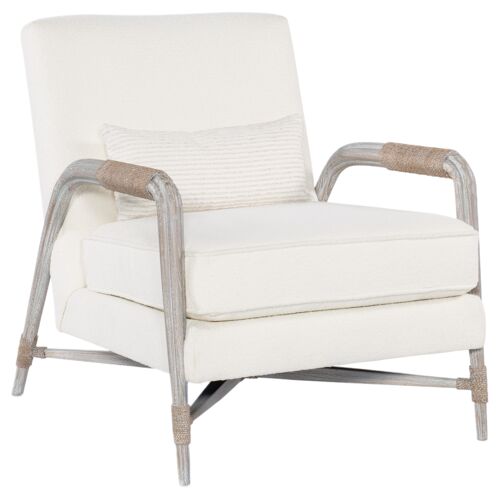 Isla Rope Accent Linen Lounge Chair, Neptune/White Washed Oak Isla Rope Accent Linen Lounge Chair, Neptune/White Washed Oak