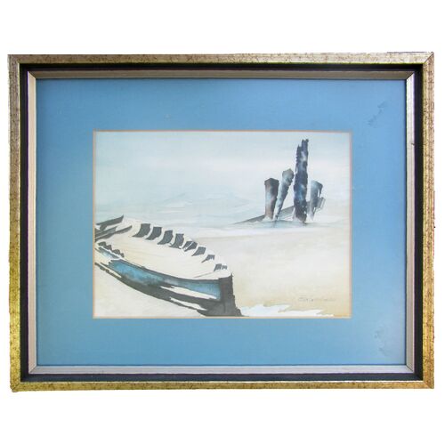 Vintage Coastal / Nautical Watercolor~P77647958
