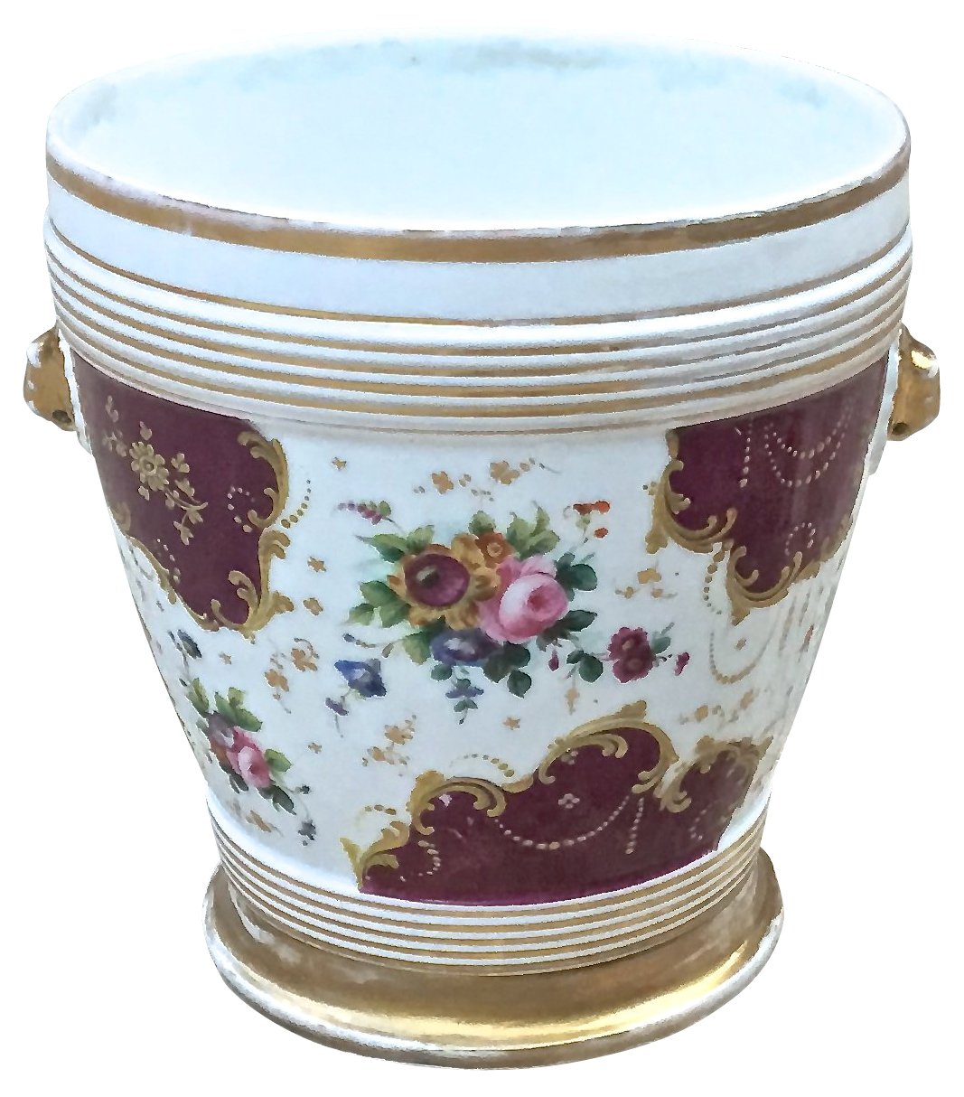 Antique Porcelain Floral Cachepot~P77358241