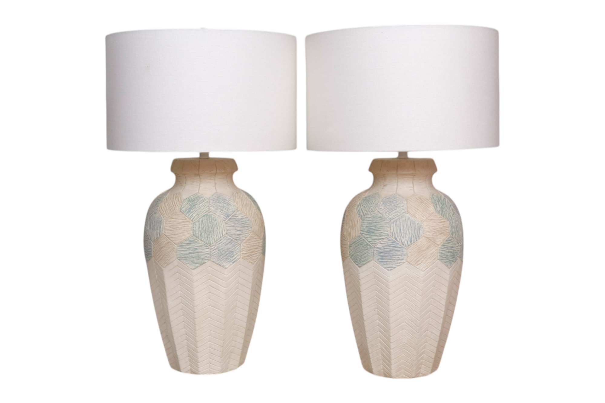 Postmodern Plaster Table Lamps, a Pair~P77746751