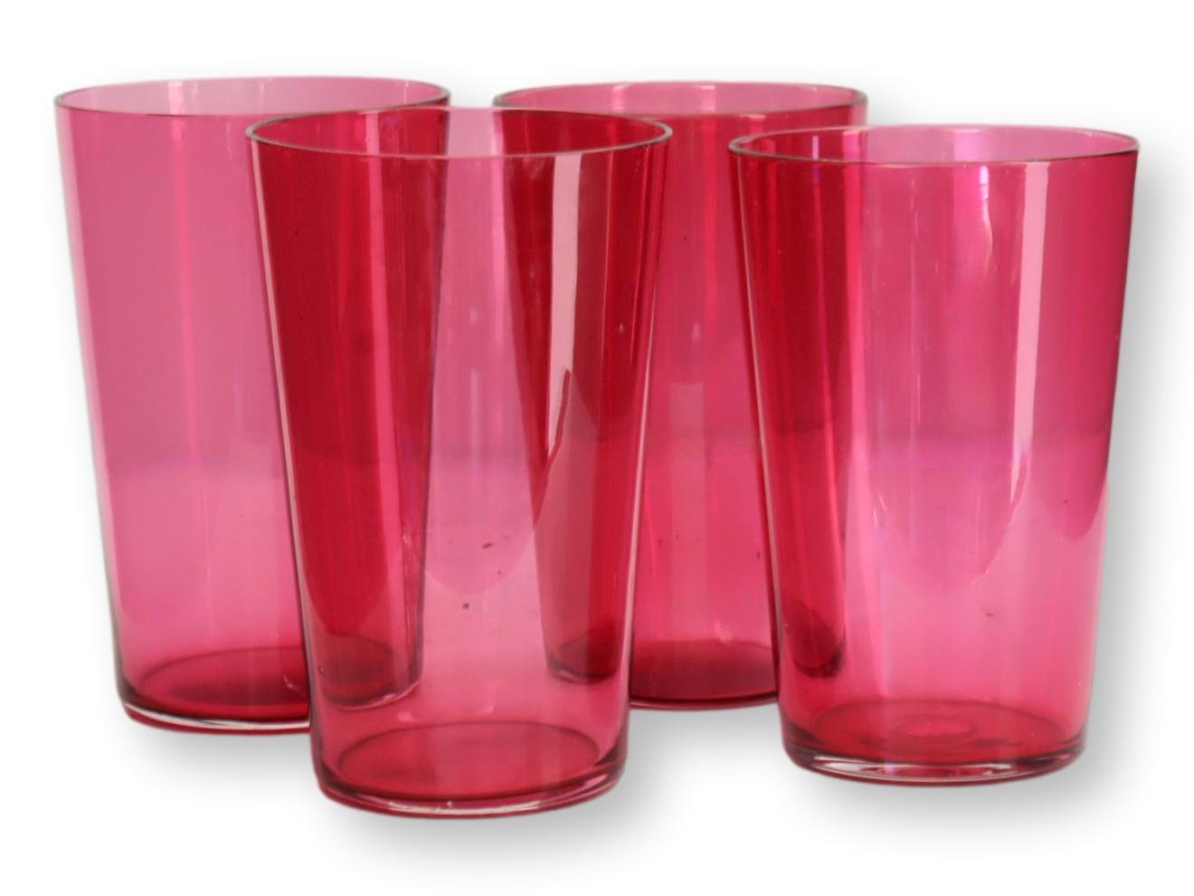 Antique English Cranberry Tumblers, S/4~P77688446