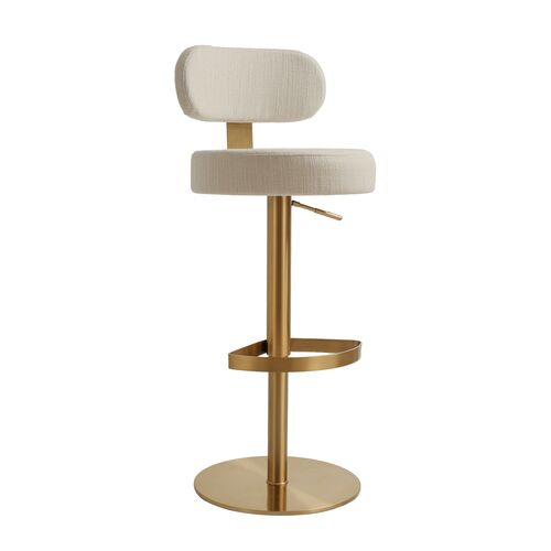 Hollan Adjustable Stool, Performance Cream