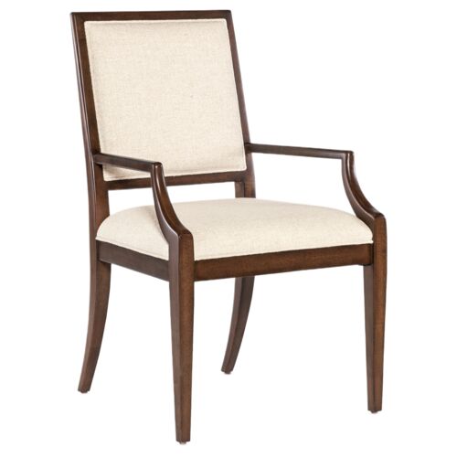 Archives Upholstered Linen Arm Chair, Beige