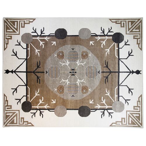 Khotan Rug, Natural, 9x12