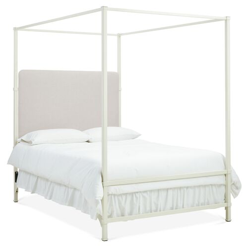 Amalfi Canopy Bed, White/Pearl~P77420696