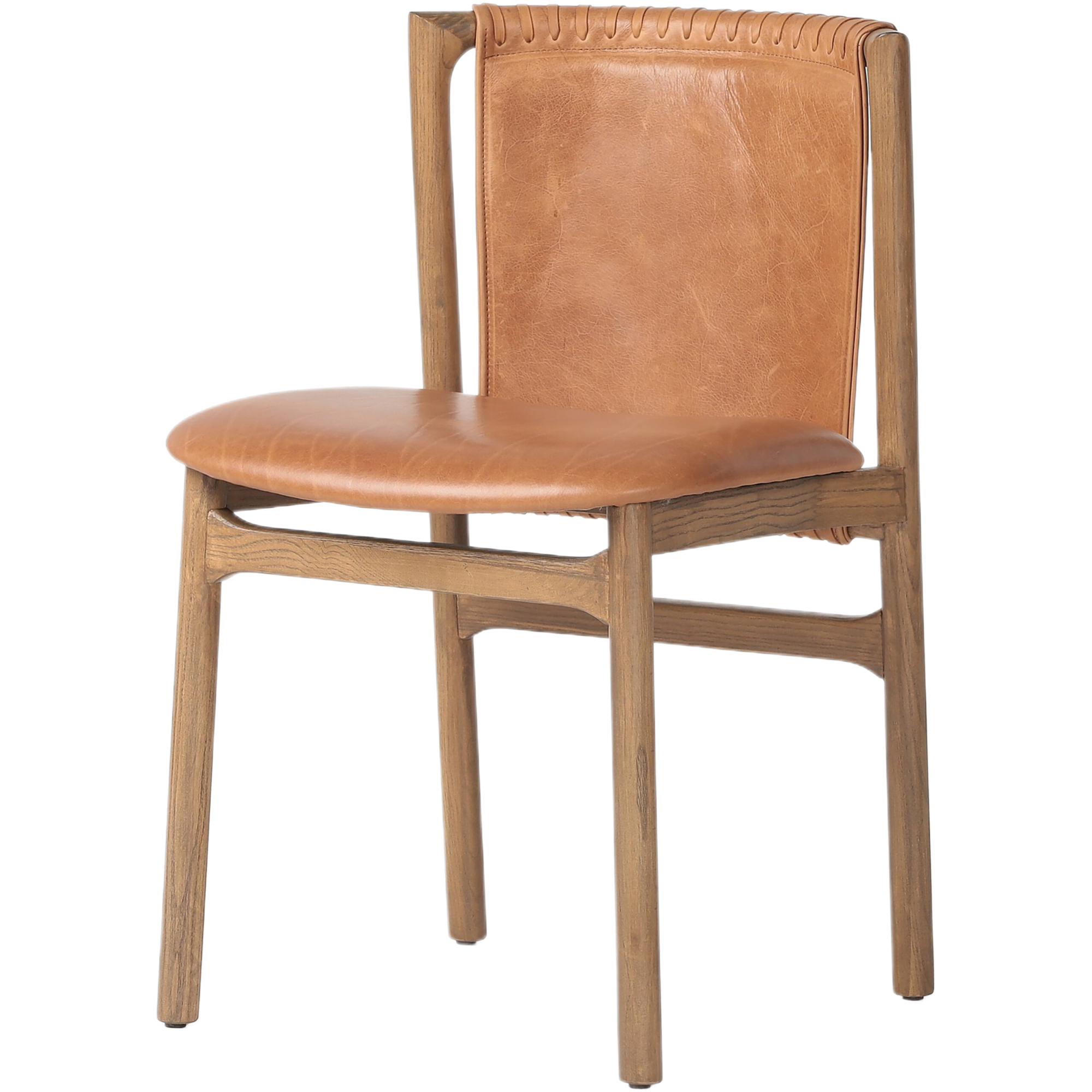 Violet Leather Dining Chair, Haven Tobacco