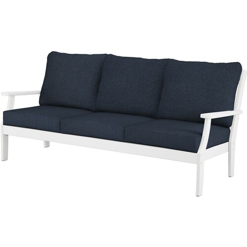 Newport Outdoor Sofa, White/Navy~P77651080