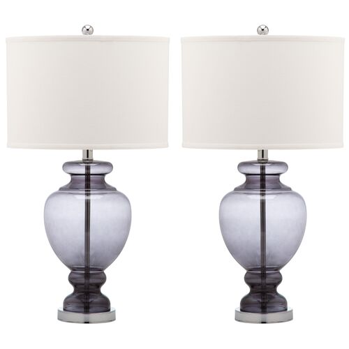S/2 Landon Table Lamp Set, Gray~P46313683
