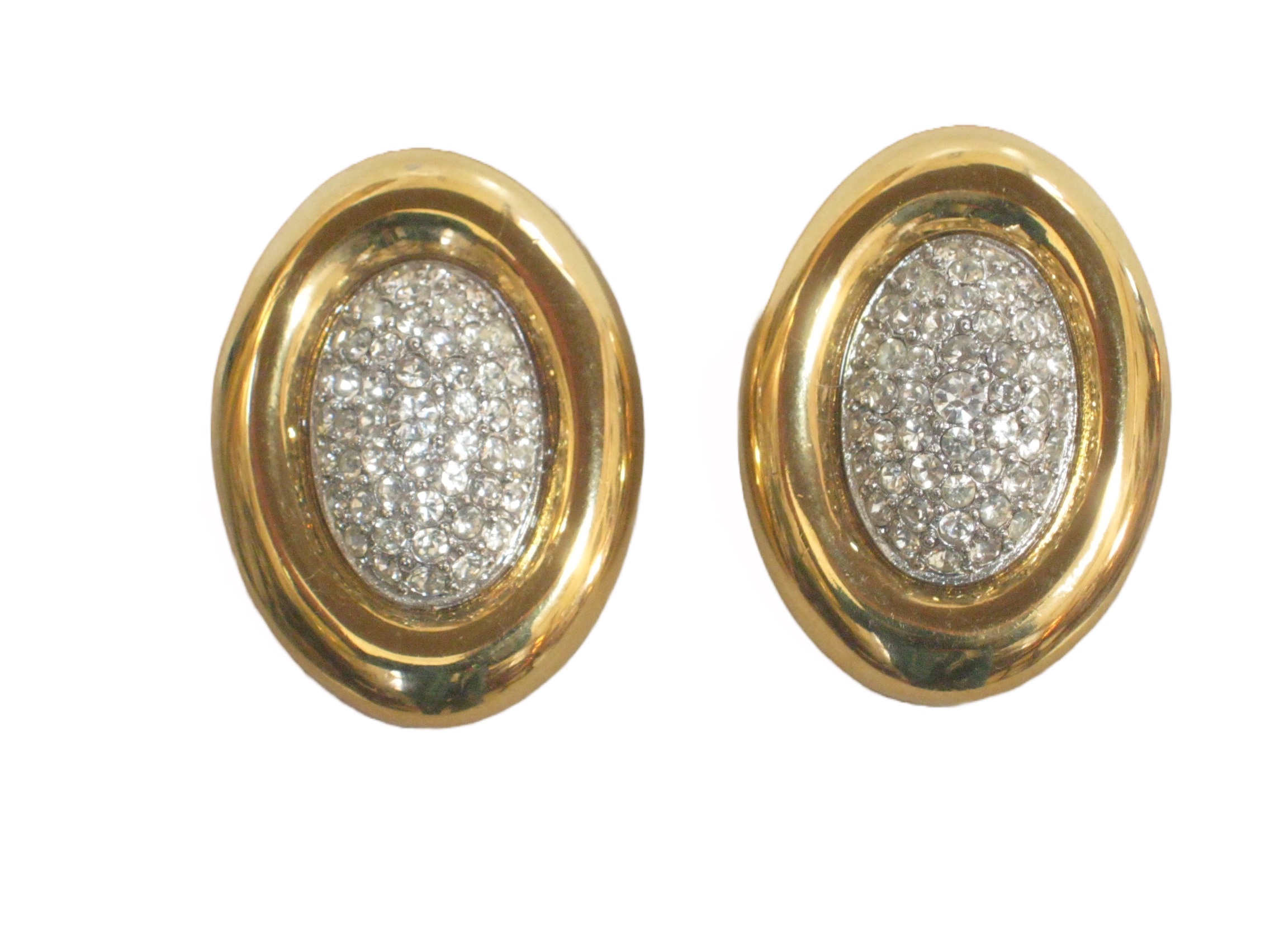 Givenchy Gold Crystal Oval Earrings~P77667785