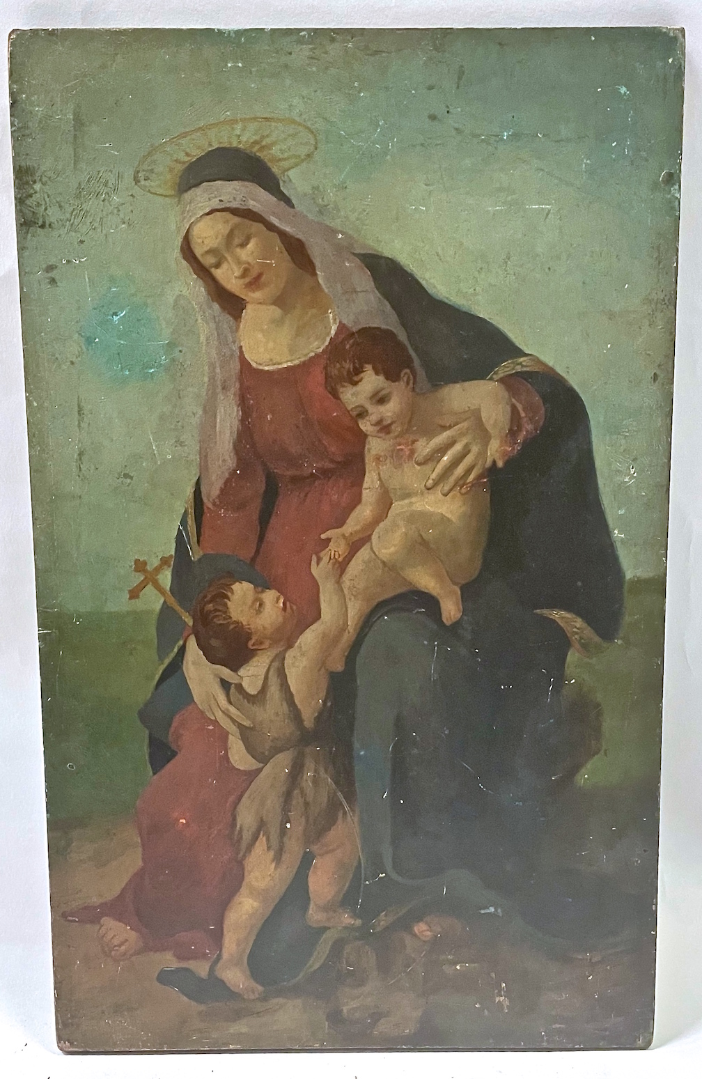 Madonna & Family Oil Painting On Wood~P77623429