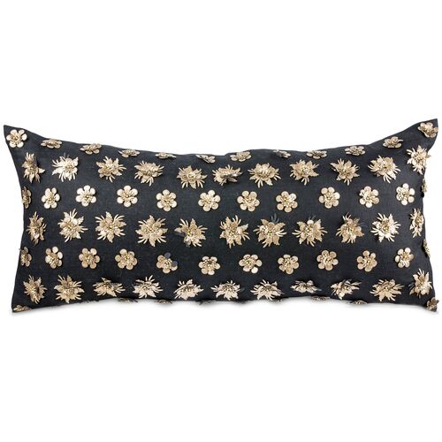 Kaliyann 14x30 Lumbar Pillow, Black/Gold~P77599780