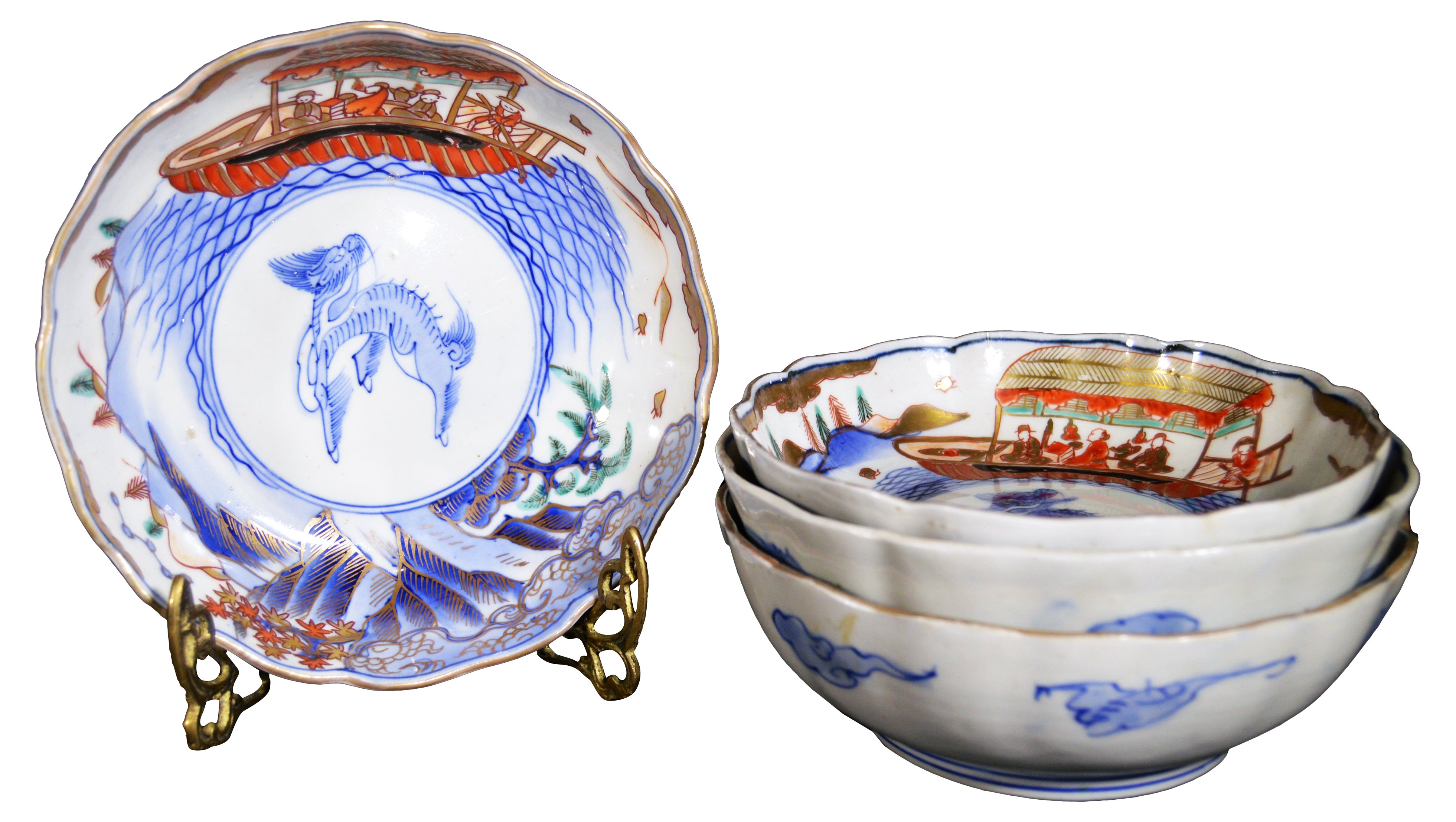Antique Hand-Painted Imari Bowls, S/4~P77299760