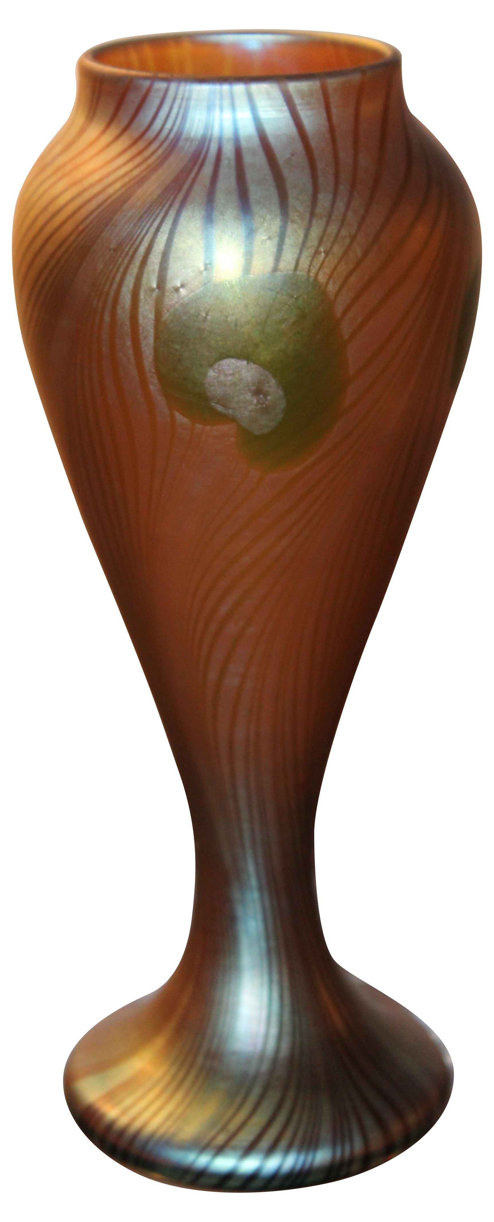 '20s Steuben Aurene Flower & Vines Vase~P77387032