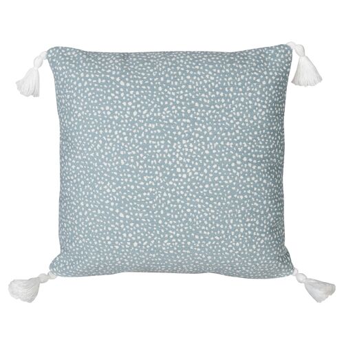 Nora Spot Outdoor Pillow, Aqua/White~P77650051